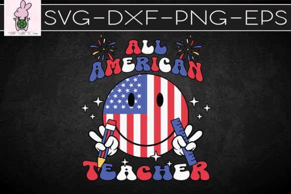 All American Teacher Patriotic SVG: Graphics for Crafts & Branding