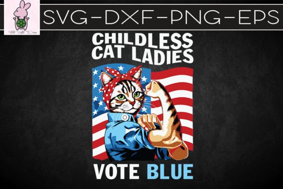 Childless Cat Ladies Blue Vintage SVG: Crafts & Graphics