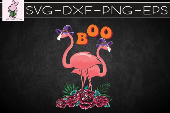 Flamingo Boo Halloween Graphics for Crafts
